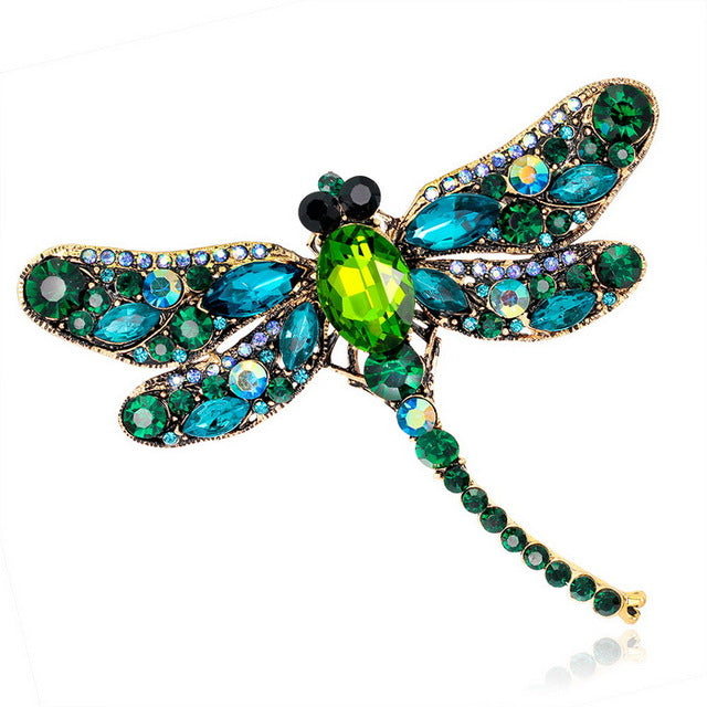 Austrian Crystal Dragonfly Brooches